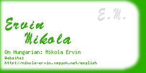 ervin mikola business card